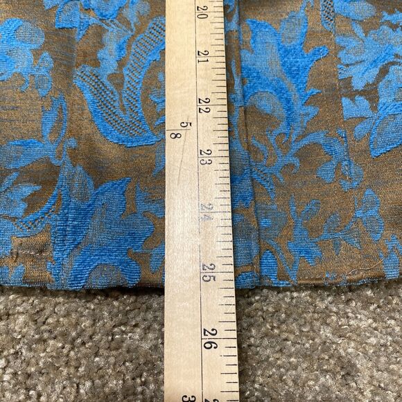 KINDRED SPIRIT Floral Brocade Jacket Large Turquoise Waist Length Tooled Design - Picture 10 of 16